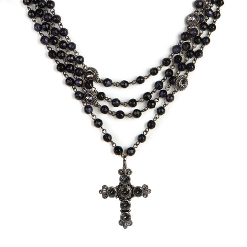 Magdalena - 6mm Semi-Precious Blue Goldstone Faceted All Medallions