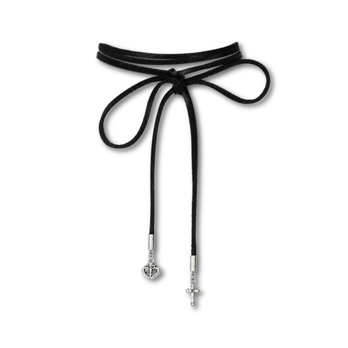 Leather Lariat Black - Silver