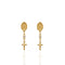 Maddie Rosary Post Earrings Clear - Gold