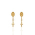 Maddie Rosary Post Earrings Clear - Gold