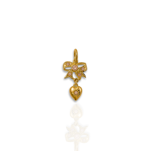 Pink At Heart Charm - Gold