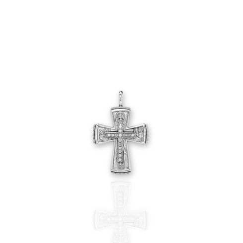 Bourne Again Rebel Cross Medallion - Silver