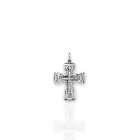 Bourne Again Rebel Cross Charm - Silver