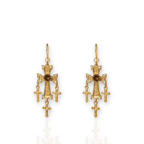 Bourne Again Gospel Earrings Lt Col Topaz - Gold