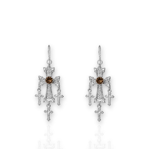 Bourne Again Gospel Earrings Lt Col Topaz - Silver