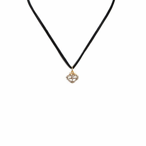Sacred Heart Logo Charm Necklace - Gold