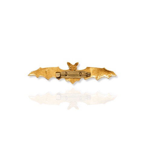 Bourne Again Bat Kissed Brooche - Gold