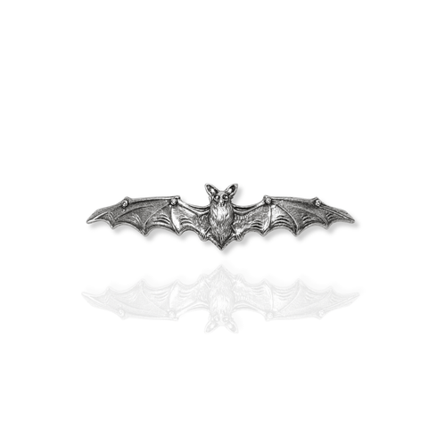 Bourne Again Bat Kissed Brooche - Silver