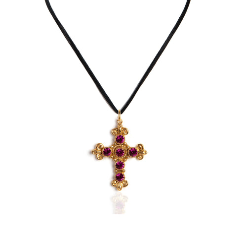 Addie Charm Fuschia Pink Necklace