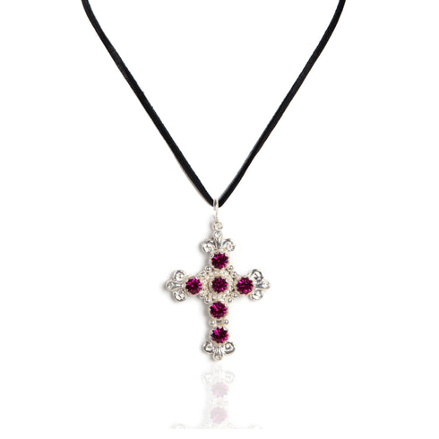 Addie Charm Fuschia Pink Necklace