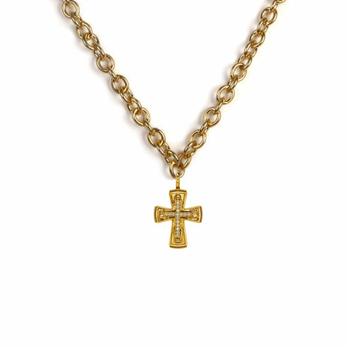 A$AP Chain 20" with Rebel Cross - Gold