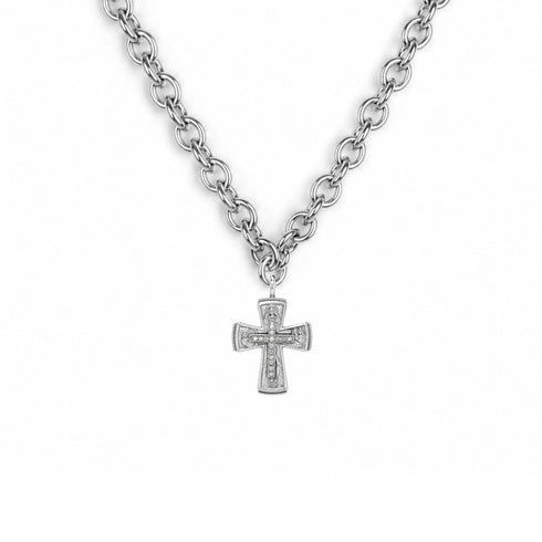 A$AP Chain 20" with Rebel Cross - Silver