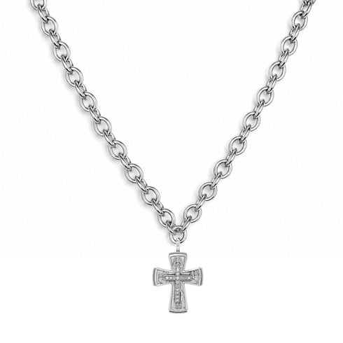A$AP Chain 34" with Rebel Cross - Silver