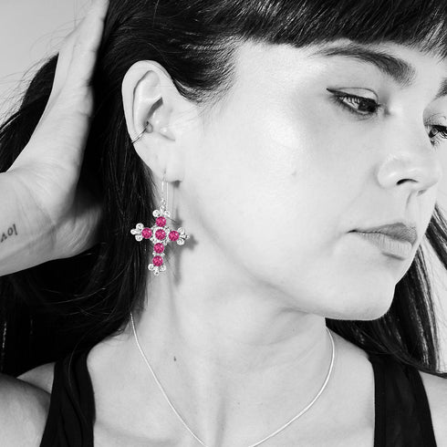 Addie Earrings Fuschia Pink