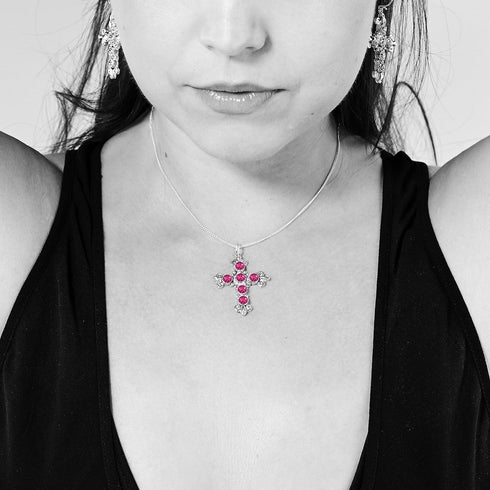 Addie Charm Fuschia Pink Necklace