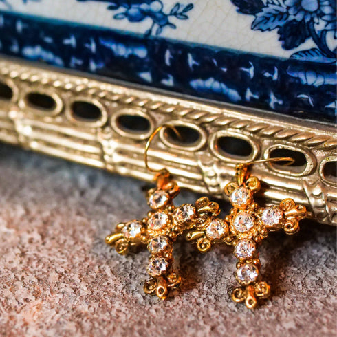 Addie Earrings Clear - Gold