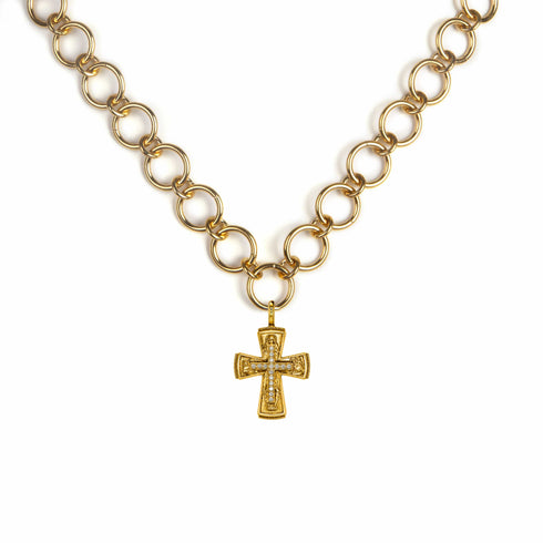 The Betty Necklace with Rebel Cross - Gold