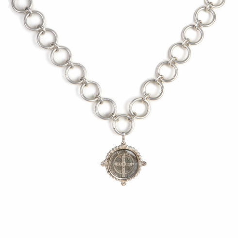 The Betty Necklace with All Medallions - Silver - VSA Designs