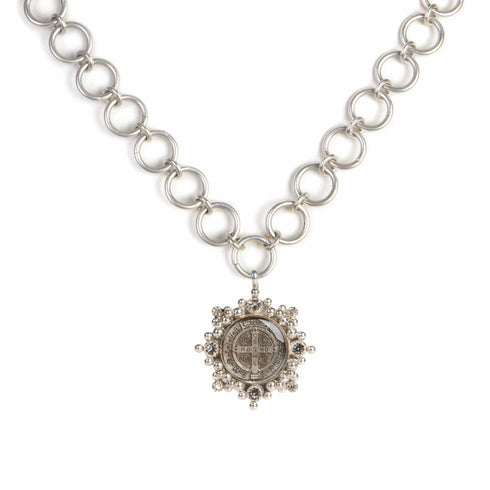The Betty Necklace with All Medallions - Silver - VSA Designs