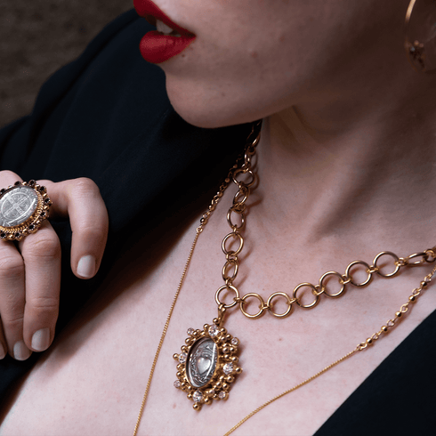 The Betty Necklace with All Medallions - Silver - VSA Designs