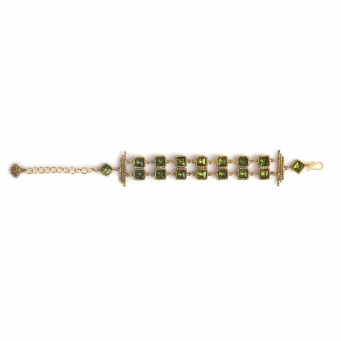 Brigid Waterfall Bracelet Earth Olivine - Gold