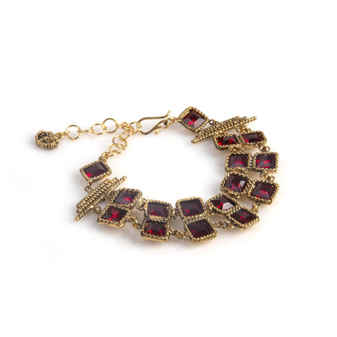 Brigid Waterfall Bracelet Fire Ruby - Gold