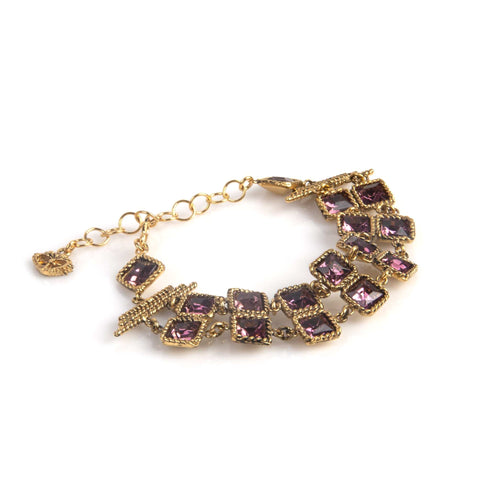 Brigid Waterfall Bracelet Spirt Amethyst - Gold