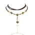 Brigid Clarity Leather Choker Earth Olivine - Gold