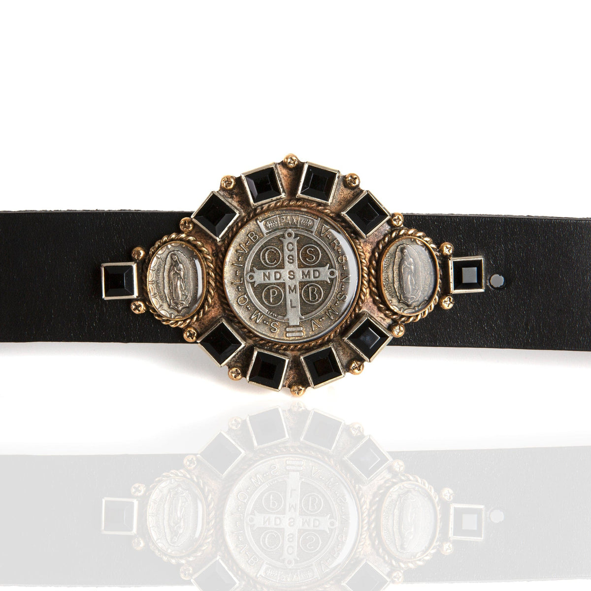 VIRGINS SAINTS & ANGELS VSA San Benito Goddess Buckle - Jet Triple San Benito Buckle - Jet – Virgins Saints & Angels main image 2