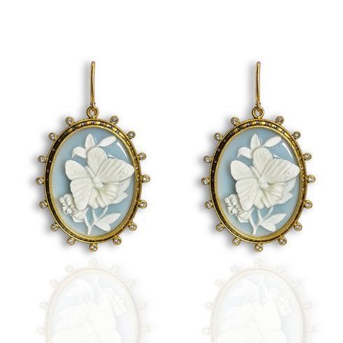 Butterfly Cameo Earrings