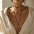 Leather Lariat Black - Gold
