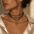 Leather Lariat Black - Silver