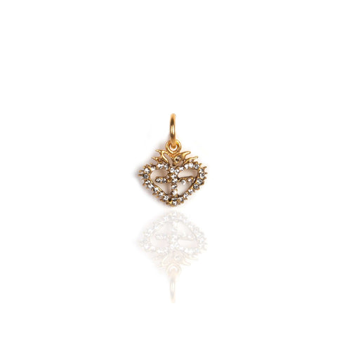 Sacred Heart Logo Charm - Gold