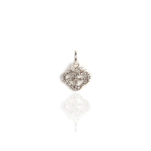 Sacred Heart Logo Charm - Silver