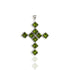 Brigid Cross of Kildare Charm Earth Olivine - Silver