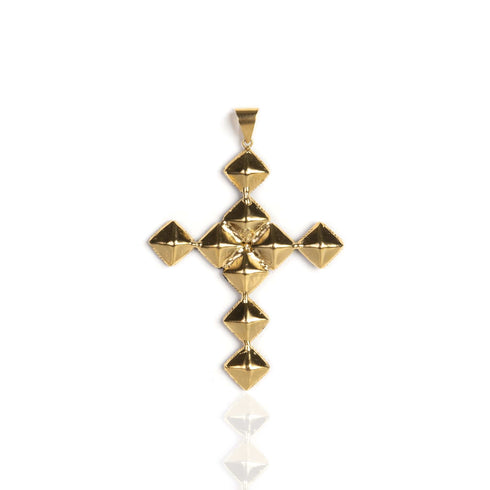 Brigid Cross of Kildare Charm Fire Ruby - Gold