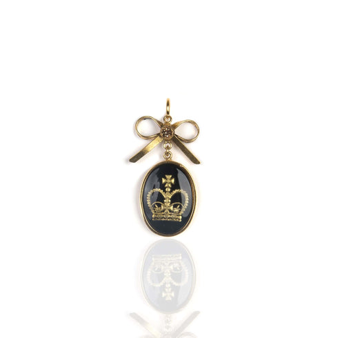 Crown & Bow Charm - Gold