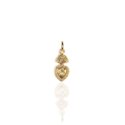 Sacred Heart sVa Mini Charm - Gold