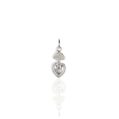 Sacred Heart sVa Mini Charm - Silver