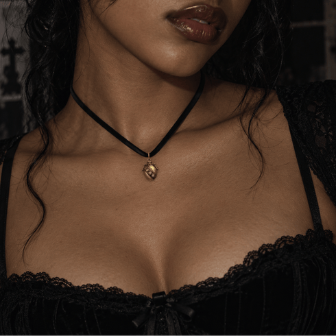 Bourne Again Poison Heart Charm Necklace - Gold