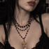 Bourne Again Magdalena With Rebel Cross Purple Velvet - Gold