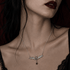Bourne Again Bat Kissed Necklace - Silver
