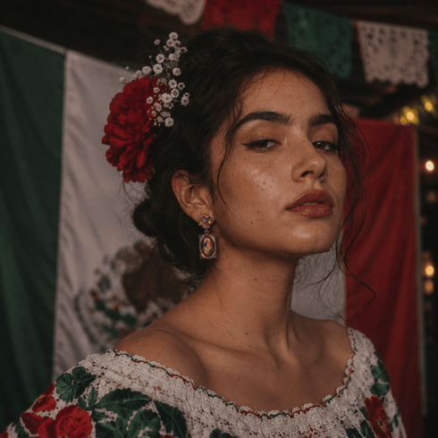 Retablo Frida Earrings - Gold