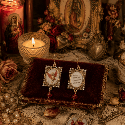 Scapular Earrings of Saint Valentine - Gold