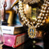 Magdalena 6mm Pearl Cream with Tribal Medallion - Gold