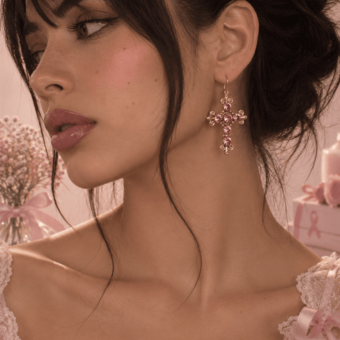 Cross My Heart Earrings - Gold
