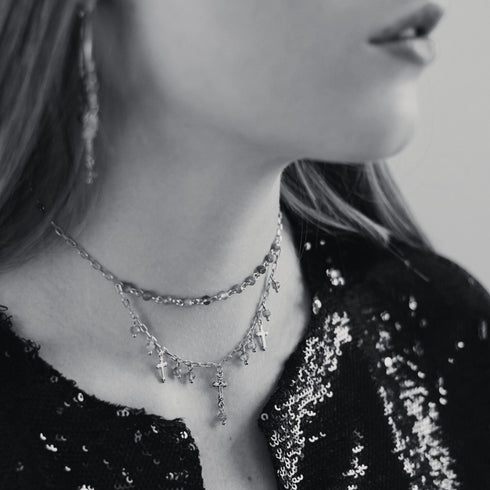 Esme Necklace Jet - Silver