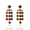 Brigid Cascade Post Earrings Fire Ruby - Gold