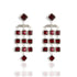 Brigid Cascade Post Earrings Fire Ruby - Silver