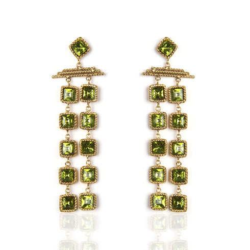 Brigid Waterfall Post Earrings Earth Olivine - Gold